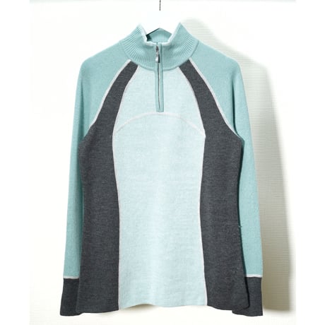"Eddie Bauer" Half zip Knit sweater / Merino wool 100%
