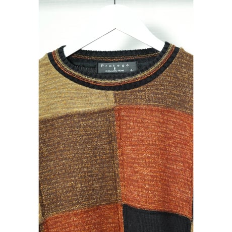 Block design Knit sweater