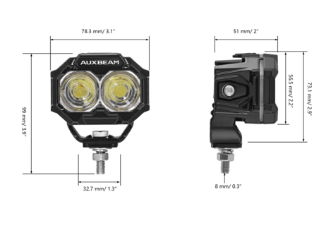 MASTER-T Series 3" Spot Beam Off-Road Lights with Amber Backlight