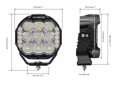 MASTER-T Series 7" Combo Beam Off-Road Lights with Dynamic Start-Up Amber Backlight  のコピー