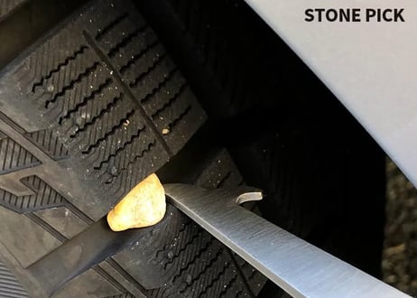 DELTA FORCE STONE PICK 1本 ロゴ入り シルバー | デルタフォース ストーンピック タイヤ溝 除去ツール 石取り ストーンリムーバー バタフライナイフ風