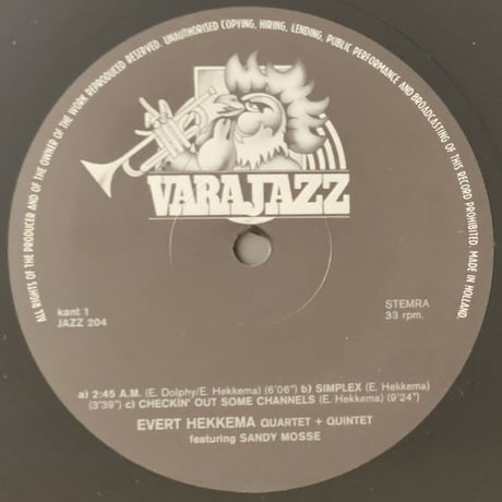 EVERT HEKKEMA - Feat. Sandy Mosse (VARAJAZZ JAZZ204)