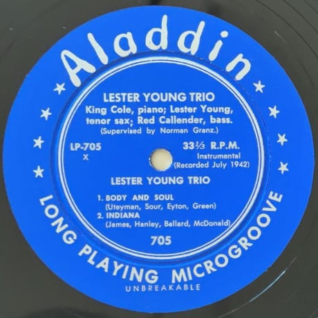 LESTER YOUNG - The Lester Young Trio (ALADDIN LP-705)