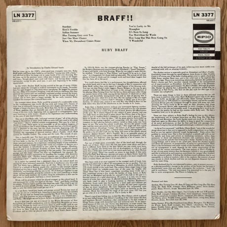 RUBY BRAFF - Braff! (EPIC LN3377)