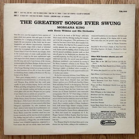 MORGANA KING - The Greatest Songs Ever Swung (CAMDEN CAL545)