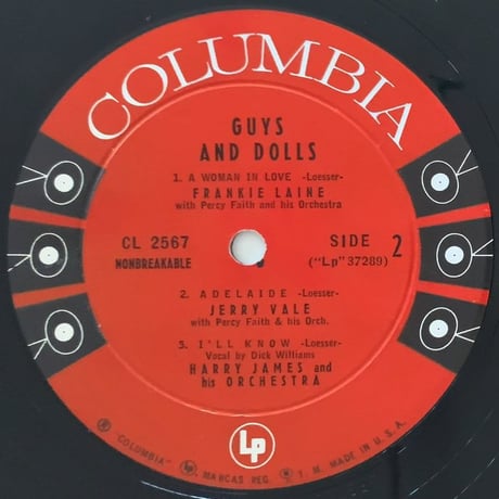 V.A.(Rosemary Clooney, Jo Stafford, Harry James, etc.) - Guys And Dolls (COLUMBIA CL2567)