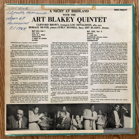 ART BLAKEY - a Night at Birdland Vol.2 (BLUE NOTE BLP1522)