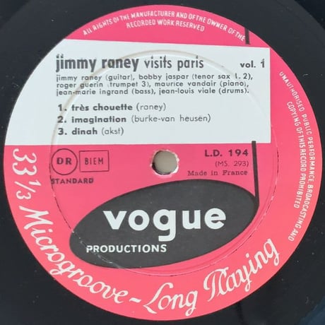 JIMMY RANEY - Visit Paris Vol.1 (VOGUE L.D.194)