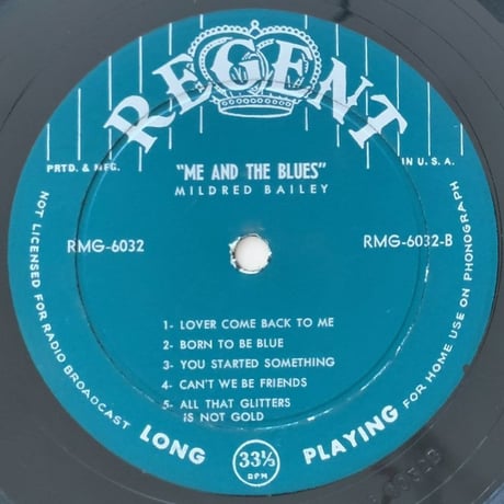 MILDRED BAILEY - Sings Me and The Blues (REGENT RMG6032)