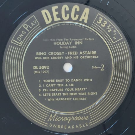 BING CROSBY & FRED ASTAIRE - Holiday Inn (DECCA DL5092)