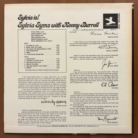 SYLVIA SYMS - Sylvia is! (PRESTIGE PRST7439)