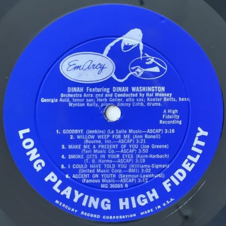 DINAH WASHINGTON - Dinah (EMARCY MG36065)