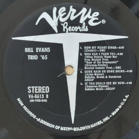 BILL EVANS - Trio '65 (VERVE V6-8613)
