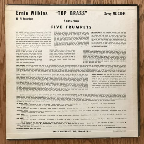 JOE WILDER, DONALD BYRD, IDREES SULIEMAN, etc. - Top Brass (SAVOY MG12044)