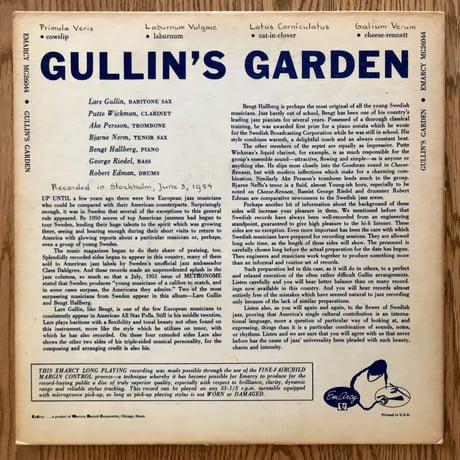 LARS GULLIN - Gullin's Garden (EMARCY MG26044)