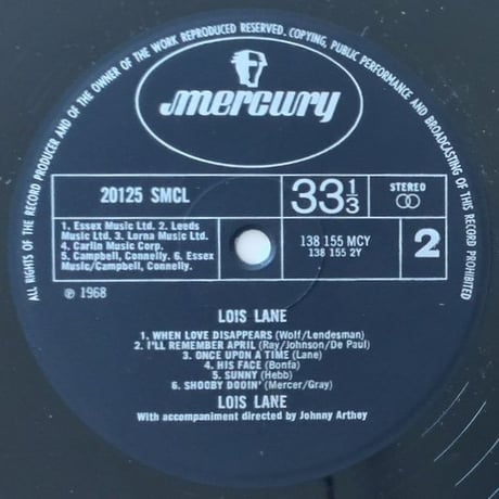 LOIS LANE - Lois Lane (MERCURY 20125SMCL)