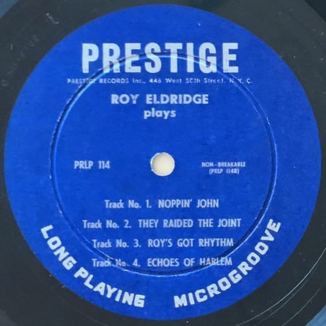 ROY ELDRIDGE - Plays (PRESTIGE PRLP114)