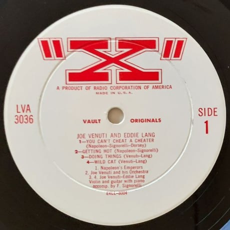 JOE VENUTI & EDDIE LANG - Joe Venuti and Eddie Lang (X LVA3036)