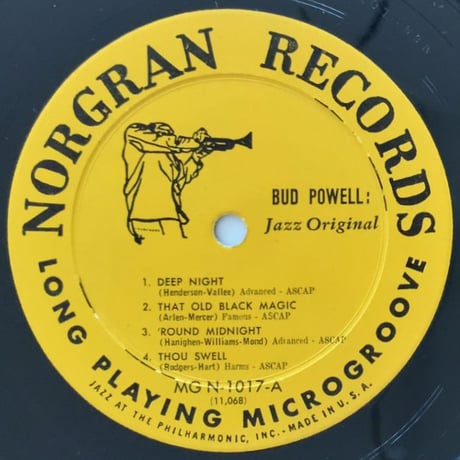 BUD POWELL - Jazz Original (NORGRAN MGN-1017)