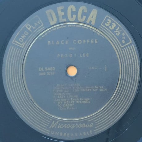 PEGGY LEE - Black Coffee (DECCA DL5482)