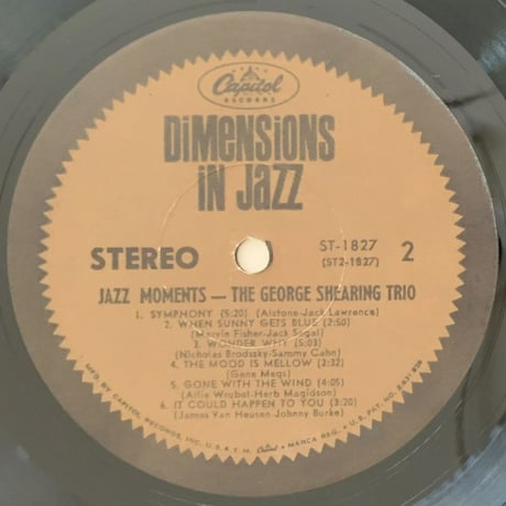 GEORGE SHEARING - Jazz Moments (CAPITOL ST1827)