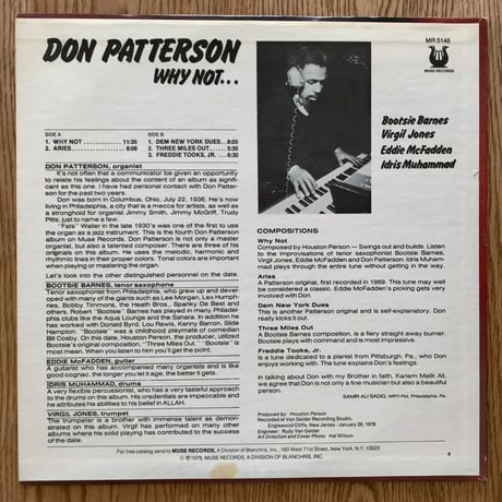 DON PATTERSON - Why Not (MUSE MR5148) PROMO