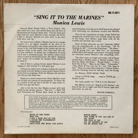 MONICA LEWIS - Sing It To The Marines (VERVE MGV-2071)