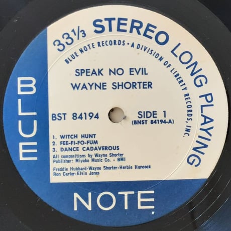WAYNE SHORTER - Speak No Evil (BLUE NOTE BST84194) Liberty