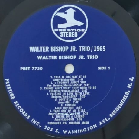 WALTER BISHOP JR. - The Walter Bishop Jr. Trio / 1965 (PRESTIGE PRST7730)