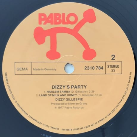 DIZZY GILLESPIE - Dizzy's Party (PABLO 2310 784)