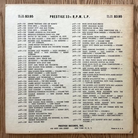 CLIFFORD BROWN - ART FARMER and Swedish All Stars (PRESTIGE PRLP167)