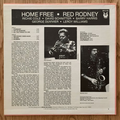 RED RODNEY - Home Free (MUSE MR5135)