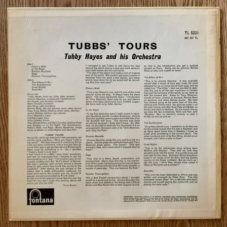 TUBBY HAYES - Tunbbs' Tours (FONTANA TL5221)