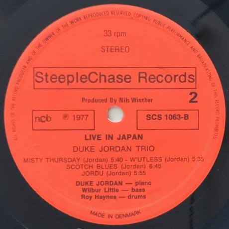 DUKE JORDAN - Live in Japan (STEEPLE CHASE SCS-1063/64)