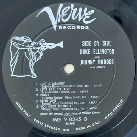 DUKE ELLINGTON & JOHNNY HODGES - Side by Side (VERVE MGV-8345)