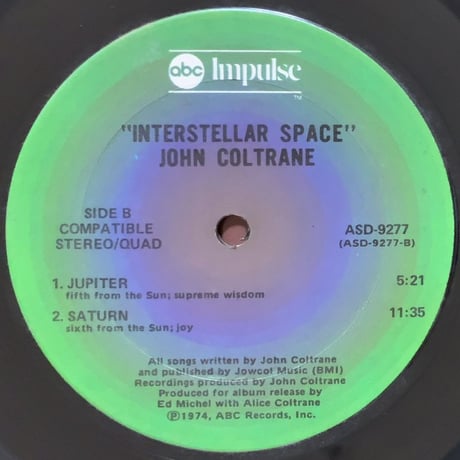 JOHN COLTRANE - Interstellar Space (ABC/IMPULSE ASD-9277)