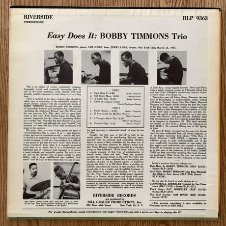 BOBBY TIMMONS - Easy Does It (RIVERSIDE RLP9363)