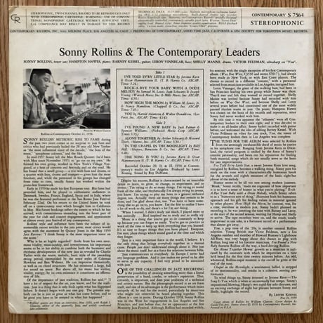 SONNY ROLLINS and The Contemporary Leaders (CONTEMPORARY S7564)