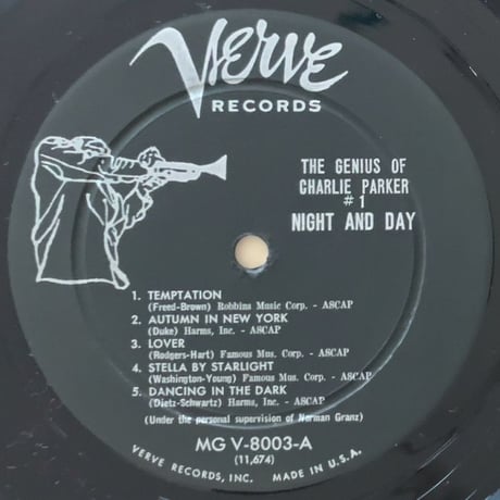 CHARLIE PARKER - Night and Day (VERVE MGV-8003)