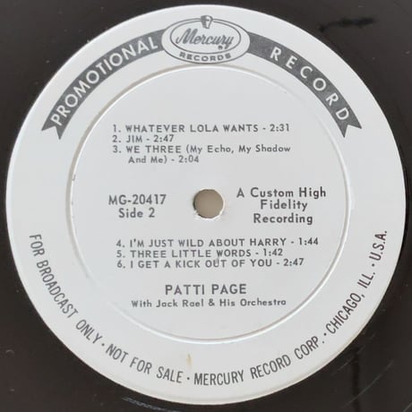 PATTI PAGE - Three Little Words (MERCURY MG20417)