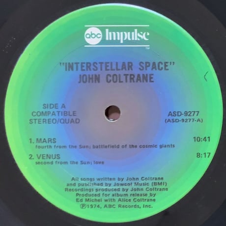 JOHN COLTRANE - Interstellar Space (ABC/IMPULSE ASD-9277)