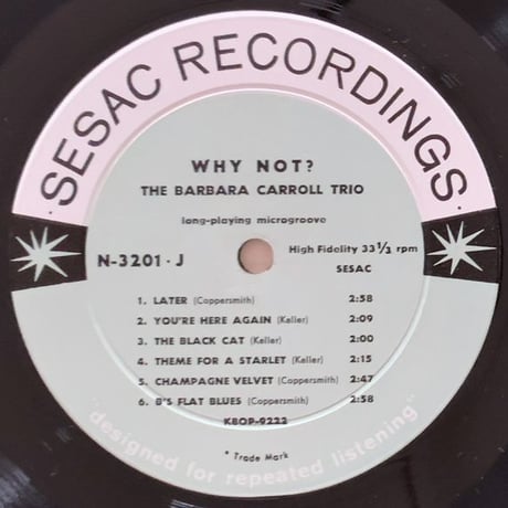 BARBARA CARROLL - Why Not ? (SESAC N3201/02)