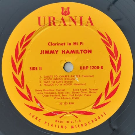 JIMMY HAMILTON - Clarinet in High Fi (URANIA UJLP1208)