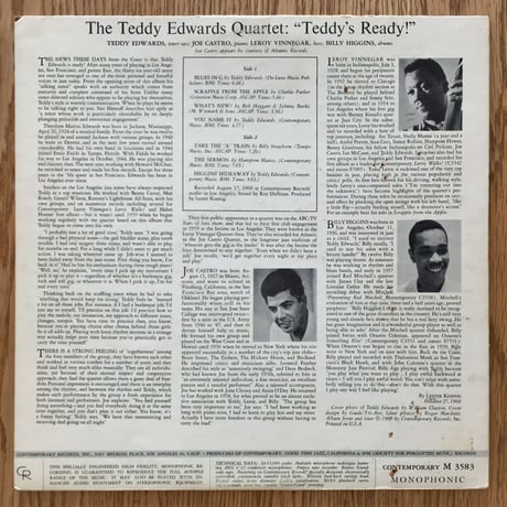 TEDDY EDWARDS - Teddy's Ready (CONTEMPORARY M3583)