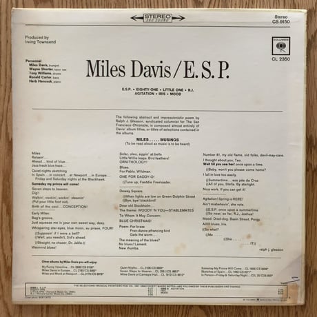 MILES DAVIS - E.S.P. (COLUMBIA CS9150)