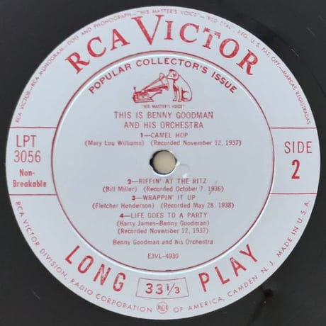 BENNY GOODMAN - This is Benny Goodman and His Orchestra (RCA VICTOR LPT3056)