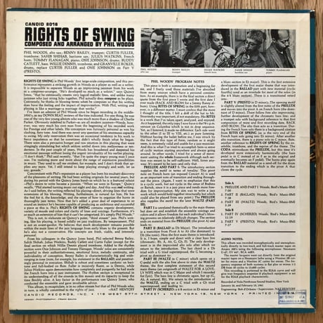 PHIL WOODS, CURTIS FULLER, SAHIB SHIHAB, TOMMY FLANAGAN - Rights of Swing (CANDID CJM8016)