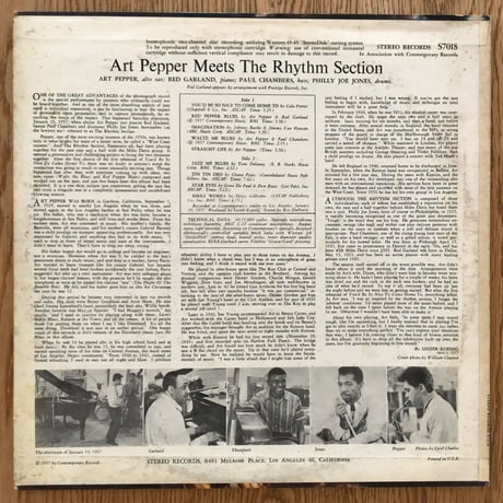 ART PEPPER - Meets The Rhythm Section (STEREO RECORDS S7018)