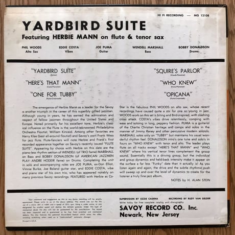 HERBIE MANN - Yardbird Suite (SAVOY MG12108)