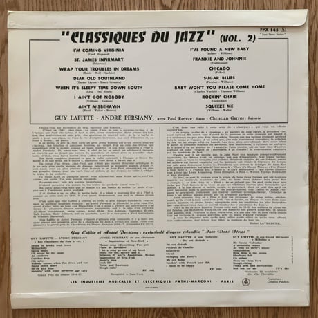 GUY LAFITTE - Les Classiques du Jazz Vol.2 (COLUMBIA FPX145)